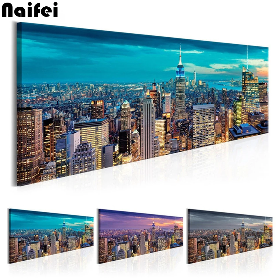 Алмазная картина большого размера 5d сделай сам с изображением Нью-Йорка наборы