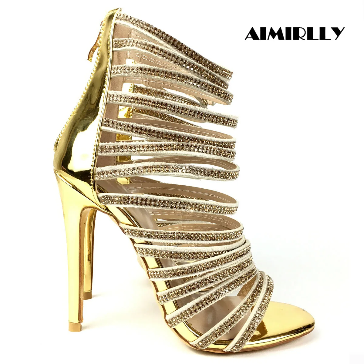 Summer Women's Peep Toe High Heels Sandals Crystal Strappy Gold Ladies Wedding Party Shoes Fashion Female Heels Aimrilly
Summer Women's Peep Toe High Heels Sandals Crystal Strappy Gold Ladies Wedding Party Shoes Fashion Female Heels Aimrilly