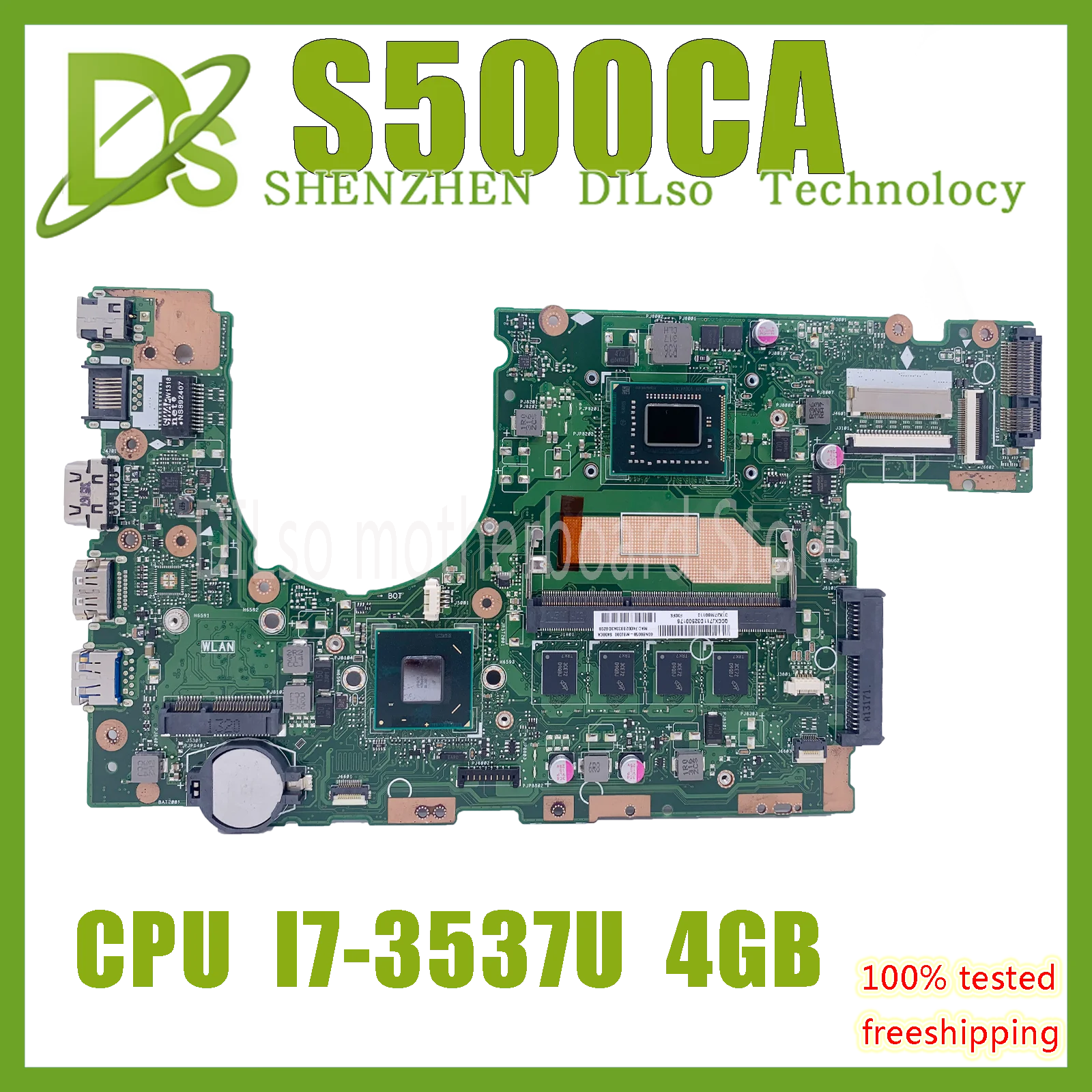 KEFU S500CA For ASUS S500CA S400CA S400C S500C S400 S500 Laptop Motherboard Tested 100% Work Original Mainboard I7-3537U CPU 4GB
KEFU S500CA For ASUS S500CA S400CA S400C S500C S400 S500 Laptop Motherboard Tested 100% Work Original Mainboard I7-3537U CPU 4GB