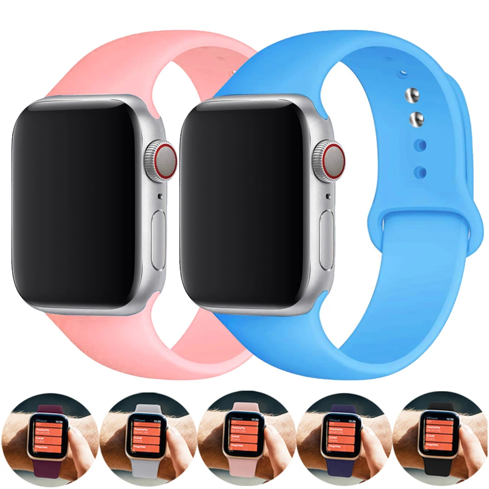 Silicone Strap For Apple Watch band 44mm 40mm 38mm 42mm Accessories Sport belt correa bracelet iWatch serie 5 4 3 se 6 band
Silicone Strap For Apple Watch band 44mm 40mm 38mm 42mm Accessories Sport belt correa bracelet iWatch serie 5 4 3 se 6 band