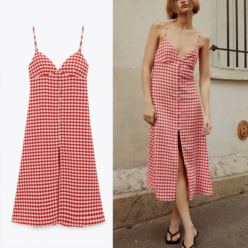 2022 Strappy Summer Mini Dresses Women Plaid Sleeveless Backless Sexy Party Dress Woman Spaghetti Straps Red Dress
2022 Strappy Summer Mini Dresses Women Plaid Sleeveless Backless Sexy Party Dress Woman Spaghetti Straps Red Dress