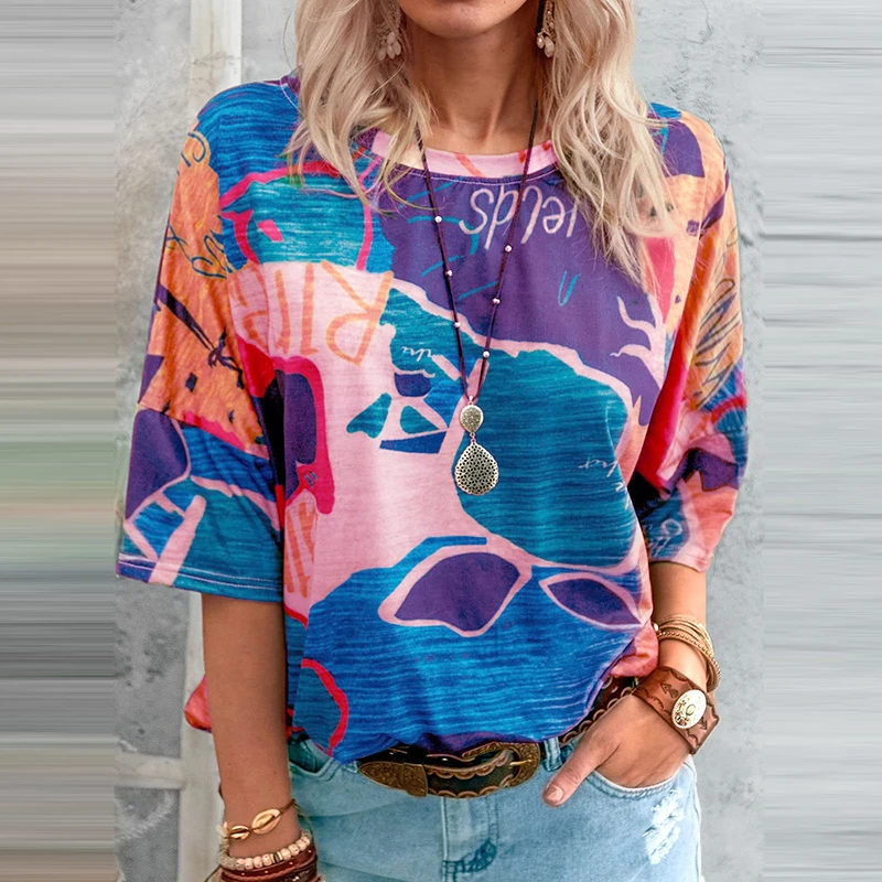 Spring Summer Women New Fashion Short Sleeves O Neck Printed T-shirt Tops Casual Loose Pullover Elegant Slim Streetwear T-shirts
Spring Summer Women New Fashion Short Sleeves O Neck Printed T-shirt Tops Casual Loose Pullover Elegant Slim Streetwear T-shirts