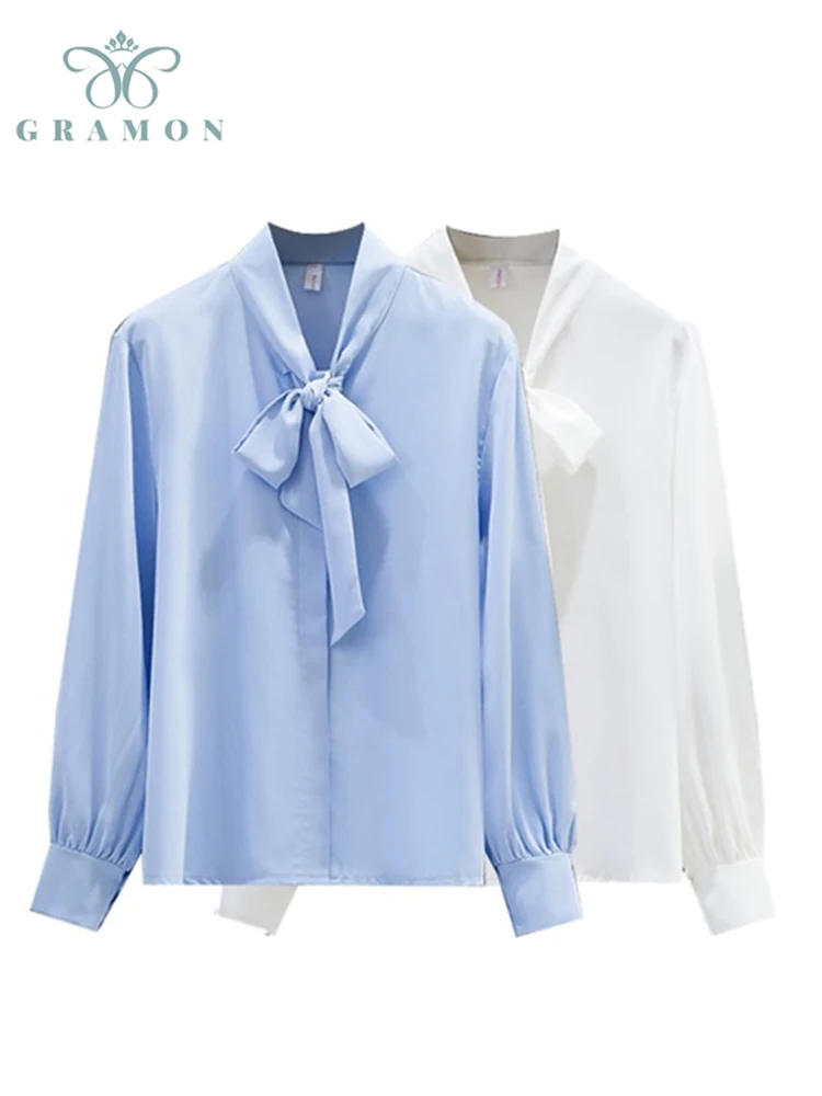 Blouses Spring Autumn Woman Chiffon Shirt Korean Fashion V-neck Solid Long Sleeve Top Plus Size Lace Up Casual Office Lady
Blouses Spring Autumn Woman Chiffon Shirt Korean Fashion V-neck Solid Long Sleeve Top Plus Size Lace Up Casual Office Lady