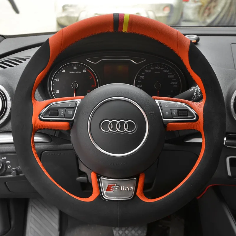DIY hand-sewn steering wheel cover fit for Audi A4l A6l A3 A5 Q5l Q3 Q7 A8 TT Q2l leather suede grip cover
DIY hand-sewn steering wheel cover fit for Audi A4l A6l A3 A5 Q5l Q3 Q7 A8 TT Q2l leather suede grip cover