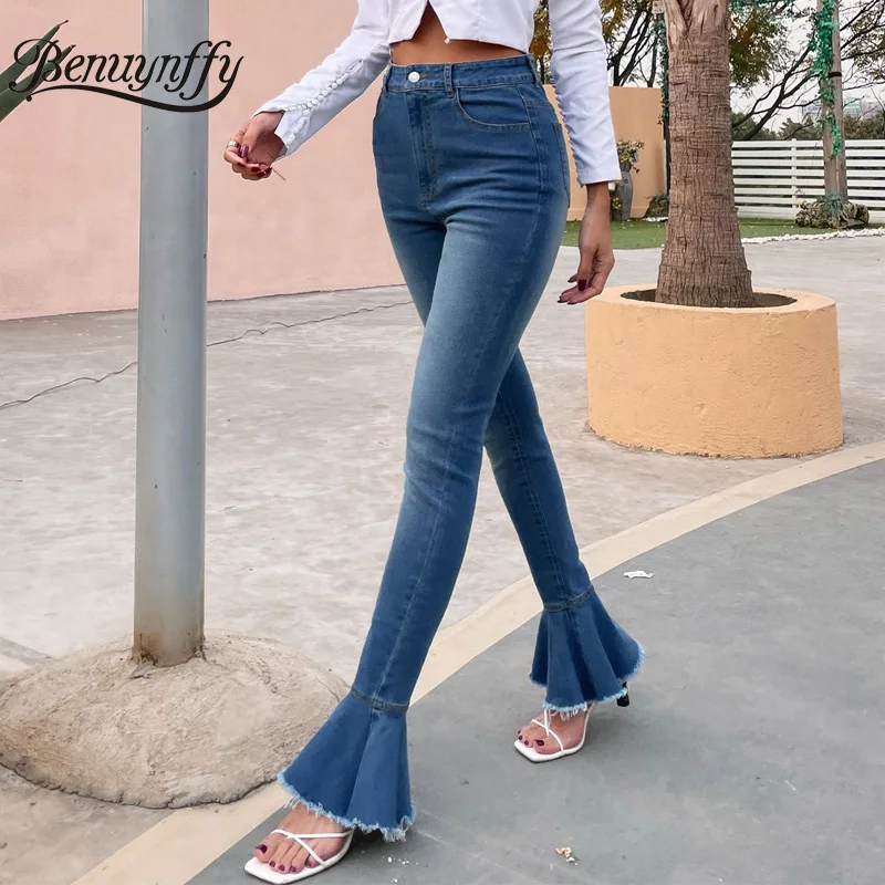 Benuynffy Vintage Raw Hem Skinny Flare Jeans Women Spring and Autumn High Waist Button Fly Sexy High Street Mom Jeans
Benuynffy Vintage Raw Hem Skinny Flare Jeans Women Spring and Autumn High Waist Button Fly Sexy High Street Mom Jeans