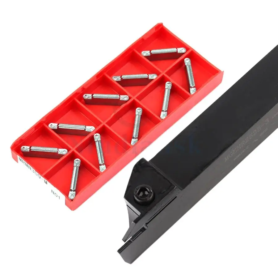 Grooving toolholder MGEHR2525-2/3/4 Lengthened cutting groove cutter for machine tool processing+MRMN Circular groove insert set
Grooving toolholder MGEHR2525-2/3/4 Lengthened cutting groove cutter for machine tool processing+MRMN Circular groove insert set