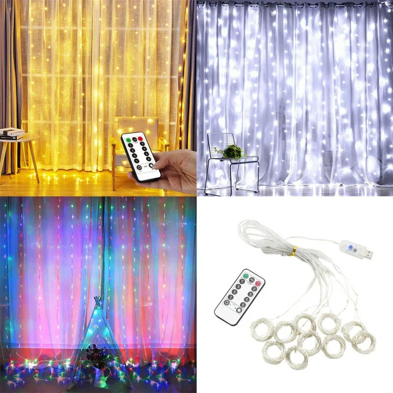 Chrismas Holiday Party 300 LED Curtain Lights String 3m*3m USB Powered Waterproof Twinkle Wall Lights House Decr
Chrismas Holiday Party 300 LED Curtain Lights String 3m*3m USB Powered Waterproof Twinkle Wall Lights House Decr