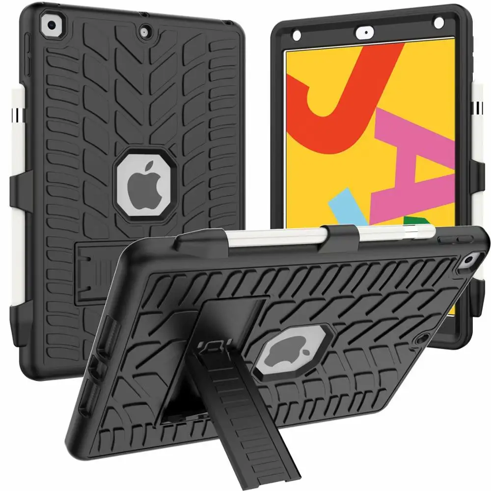 Tire pattern Hybrid Three Layer Armor Shockproof Rugged Drop Protection Cover Case Built with Kickstand For iPad 10.2 2019
Tire pattern Hybrid Three Layer Armor Shockproof Rugged Drop Protection Cover Case Built with Kickstand For iPad 10.2 2019