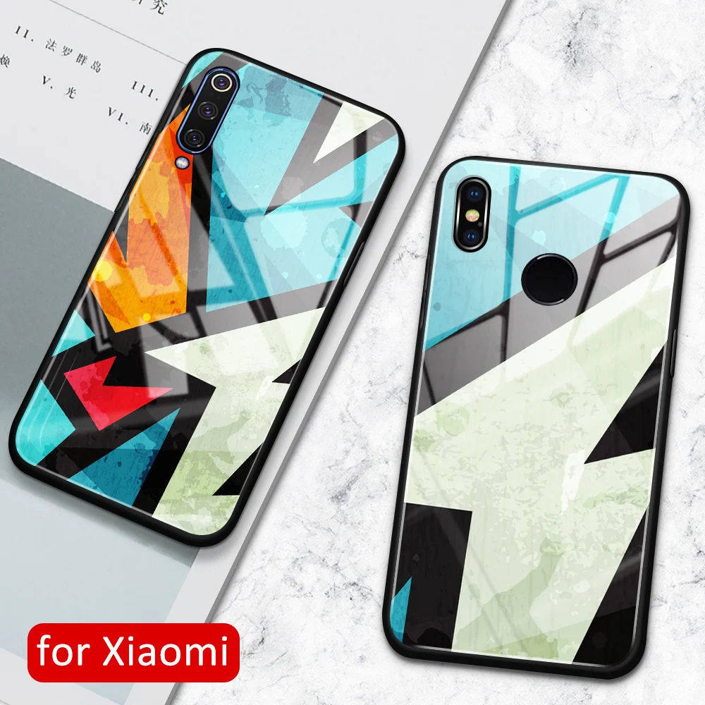 Чехол для Xiaomi 9 стеклянная задняя крышка чехол с узором в полоску mi 8 8se lite explorer 9se mix
