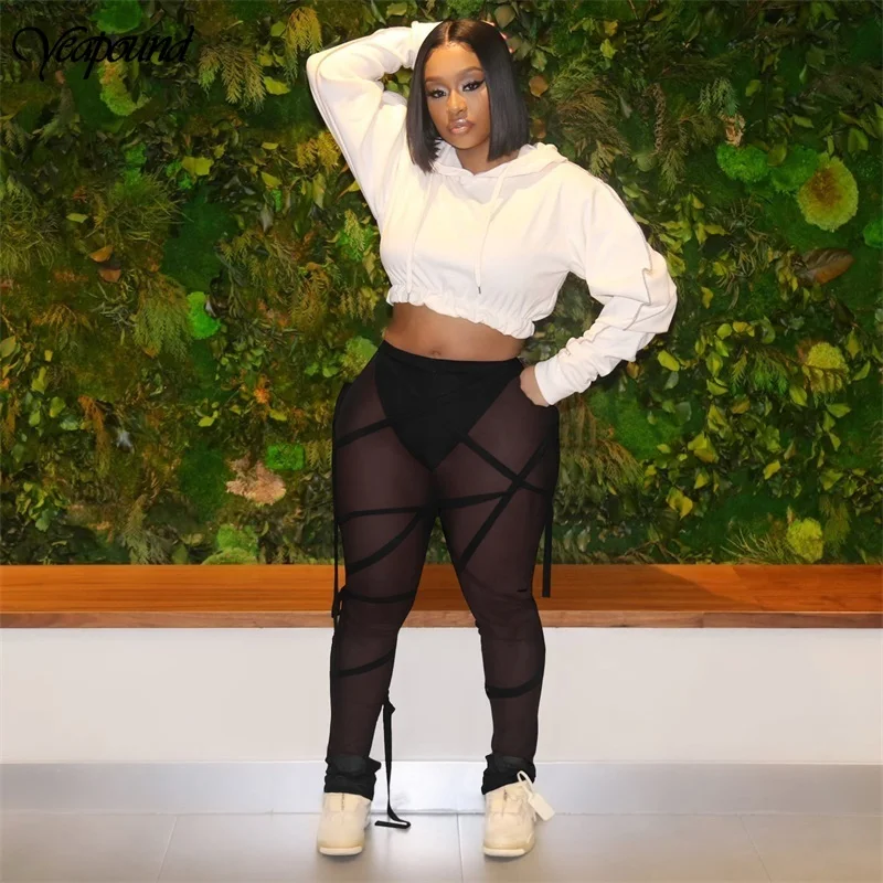 Bandage Stretch Sweatpants Women Mesh Sexy High Waist Pants Women Perspective Outfit Solid Color Tassel Tie Up Trousers Female
Bandage Stretch Sweatpants Women Mesh Sexy High Waist Pants Women Perspective Outfit Solid Color Tassel Tie Up Trousers Female