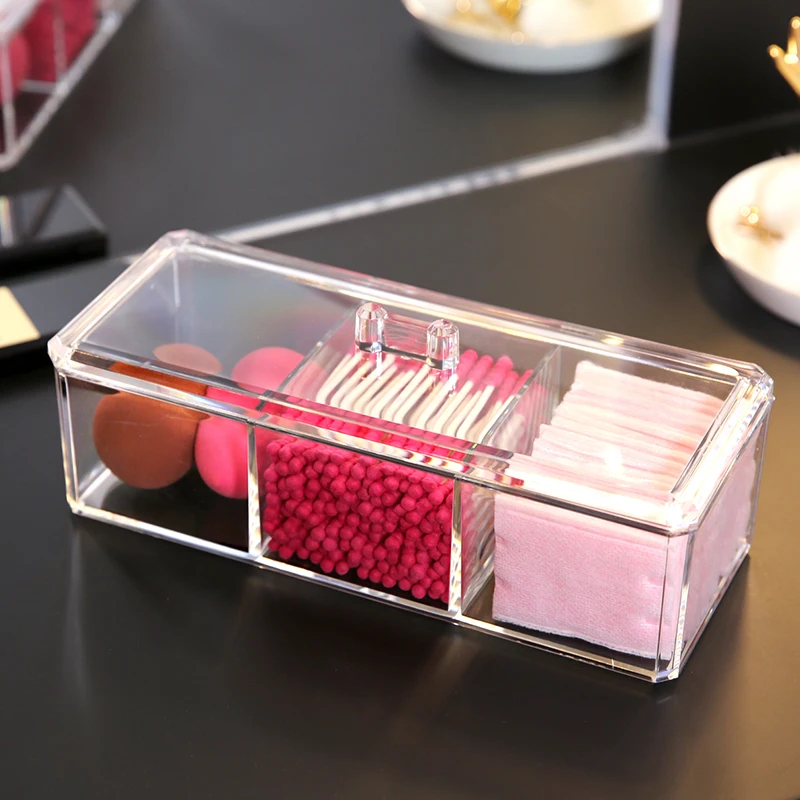Transparent Cosmetic Storage Box Makeup Organizer Three-color Cotton Swab Cotton Pad Storage Box Desktop Acrylic Material
Transparent Cosmetic Storage Box Makeup Organizer Three-color Cotton Swab Cotton Pad Storage Box Desktop Acrylic Material