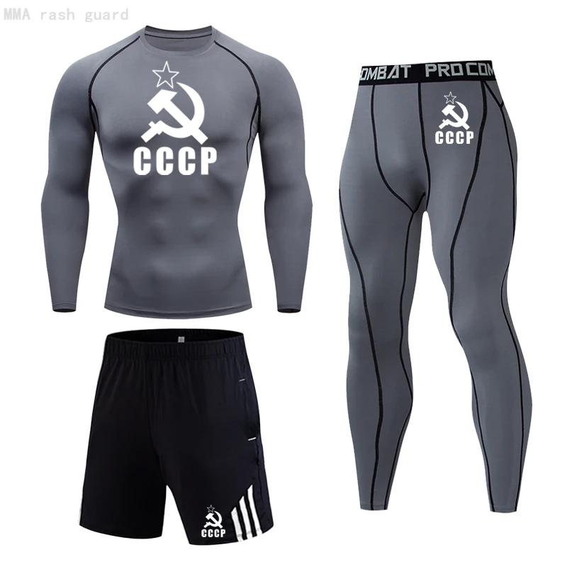 Sports Suits For Workout Men Training suits set CCCP Cycling Underwear Shirts Long sleeve Base layer Thermal Compression Suit
Sports Suits For Workout Men Training suits set CCCP Cycling Underwear Shirts Long sleeve Base layer Thermal Compression Suit