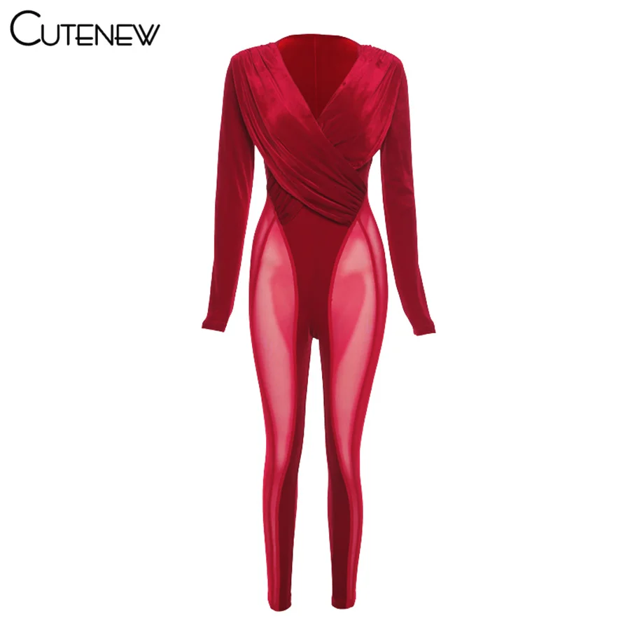 Cutenew Y2K Sexy Mesh See Through Patchwork V-Neck Long Sleeve Jumpsuit Women One Piece Clothing Hipster Midnight Party Clubwear
Cutenew Y2K Sexy Mesh See Through Patchwork V-Neck Long Sleeve Jumpsuit Women One Piece Clothing Hipster Midnight Party Clubwear
