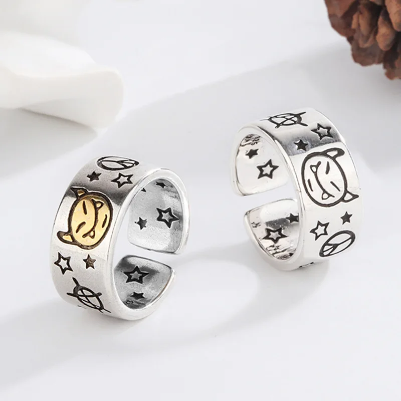 Retro cartoon men's and women's alloy opening devil star halo casual party hip hop electroplating punk ring
Retro cartoon men's and women's alloy opening devil star halo casual party hip hop electroplating punk ring