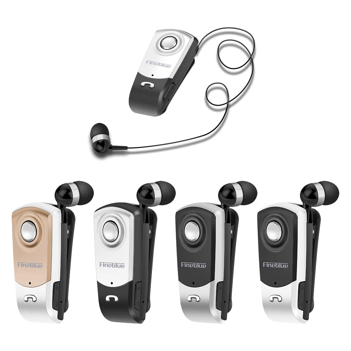 

Fineblue F960 Wireless Bluetooth clip-on telescopic type business Earphone Vibration Alert Stereo Sport earphone noise canceling