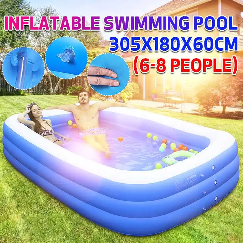10ft 305CM Rectangular Inflatable Swimming Pool Paddling Pool Bathing Tub Outdoor Summer Swimming Pool Hot Spring For Kids Adult
10ft 305CM Rectangular Inflatable Swimming Pool Paddling Pool Bathing Tub Outdoor Summer Swimming Pool Hot Spring For Kids Adult