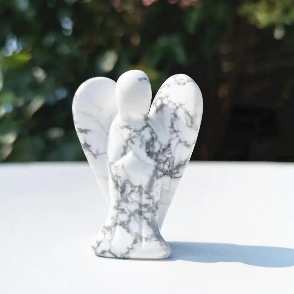 1,5 "натуральные бирюзовые кристаллы Howlite ручной работы, статуэтка для украшения молитвенного ангела
1,5 "натуральные бирюзовые кристаллы Howlite ручной работы, статуэтка для украшения молитвенного ангела