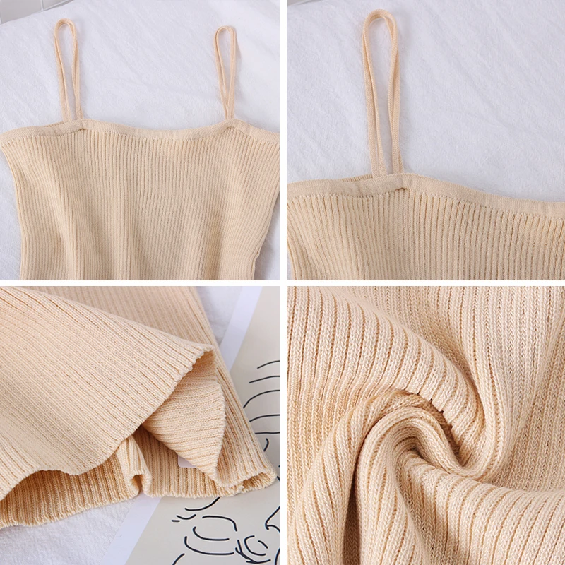 Causal Knitted Ribbed Stretch Women's Camis Top Sexy Chic Sleeveless Sling Tops Streetwear Commuter Simple Female Slim Vest Tops
Causal Knitted Ribbed Stretch Women's Camis Top Sexy Chic Sleeveless Sling Tops Streetwear Commuter Simple Female Slim Vest Tops