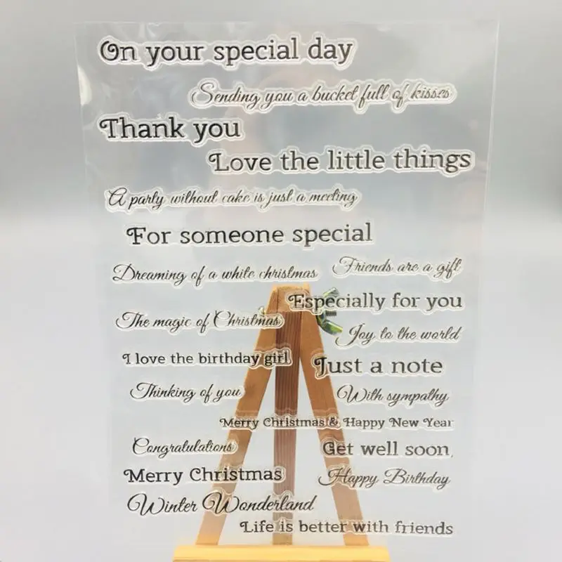 Greetings Words Silicone Clear Seal Stamp DIY Scrapbooking Embossing Photo Album Decorative Paper Card
Greetings Words Silicone Clear Seal Stamp DIY Scrapbooking Embossing Photo Album Decorative Paper Card