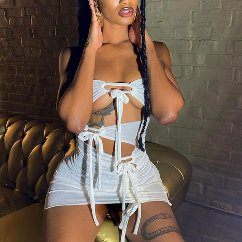 White Dress Sexy Fashion Tie Up Wrap Cut Out Mini Dresses Women Midnight Clubwear Outfits Bodycon Summer Party Dress Streetwear
White Dress Sexy Fashion Tie Up Wrap Cut Out Mini Dresses Women Midnight Clubwear Outfits Bodycon Summer Party Dress Streetwear