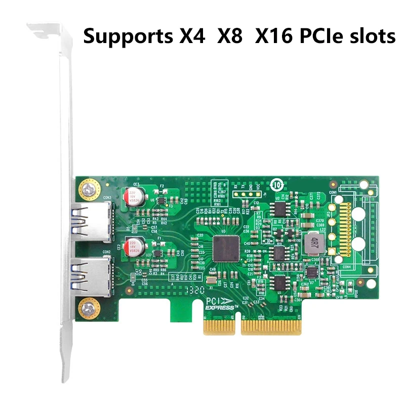 USB3.1 Extender PCIe X4 to 2 Ports USB3.1 Type 10Gb/S with Remote Wake-Up Function for ASM3142 
USB3.1 Extender PCIe X4 to 2 Ports USB3.1 Type 10Gb/S with Remote Wake-Up Function for ASM3142