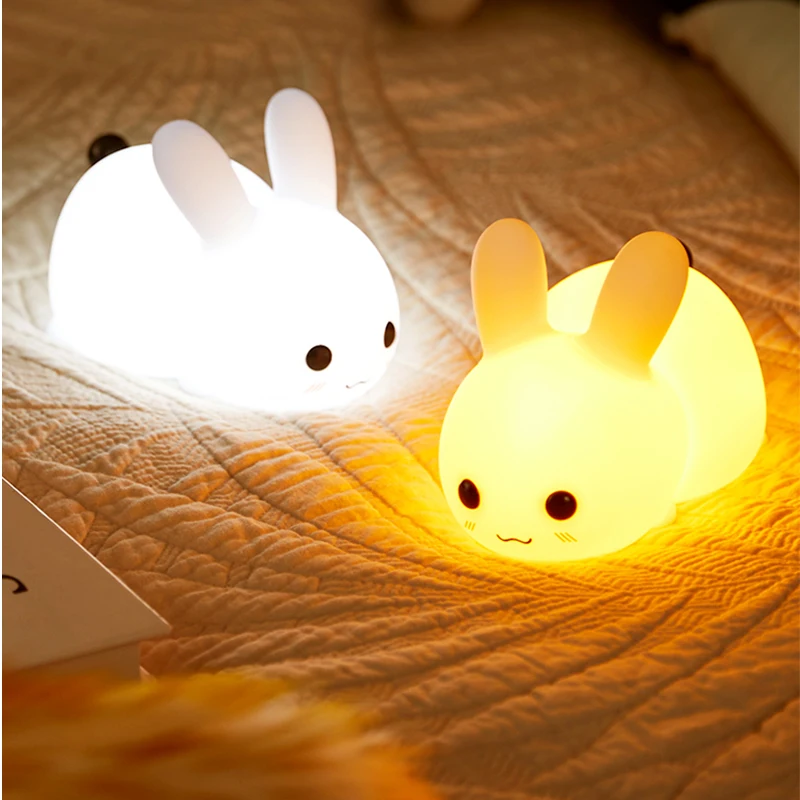 Rabbit Night Lights Silicone Dimmable USB Pat the Lamps For Bedroom Children Baby Gifts Cartoon Cute Animal Decorations Lighting
Rabbit Night Lights Silicone Dimmable USB Pat the Lamps For Bedroom Children Baby Gifts Cartoon Cute Animal Decorations Lighting