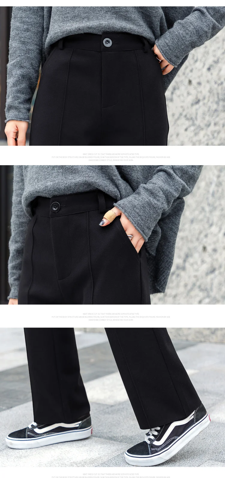 Women Wool Wide Leg Pant New Fashion Thick Warm Elastic Waist Woolen Pant Casual Trouser Pantalon Office Lady 2021 Autumn Winter
Women Wool Wide Leg Pant New Fashion Thick Warm Elastic Waist Woolen Pant Casual Trouser Pantalon Office Lady 2021 Autumn Winter