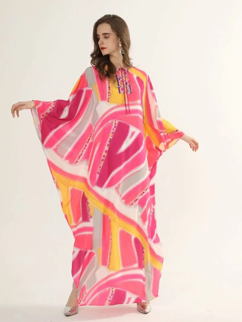 2021 Summer Fashion Designer Loose Long Dress Plus Size Women Batwing Sleeve Printed Elegant Chiffon Maxi Dress
2021 Summer Fashion Designer Loose Long Dress Plus Size Women Batwing Sleeve Printed Elegant Chiffon Maxi Dress