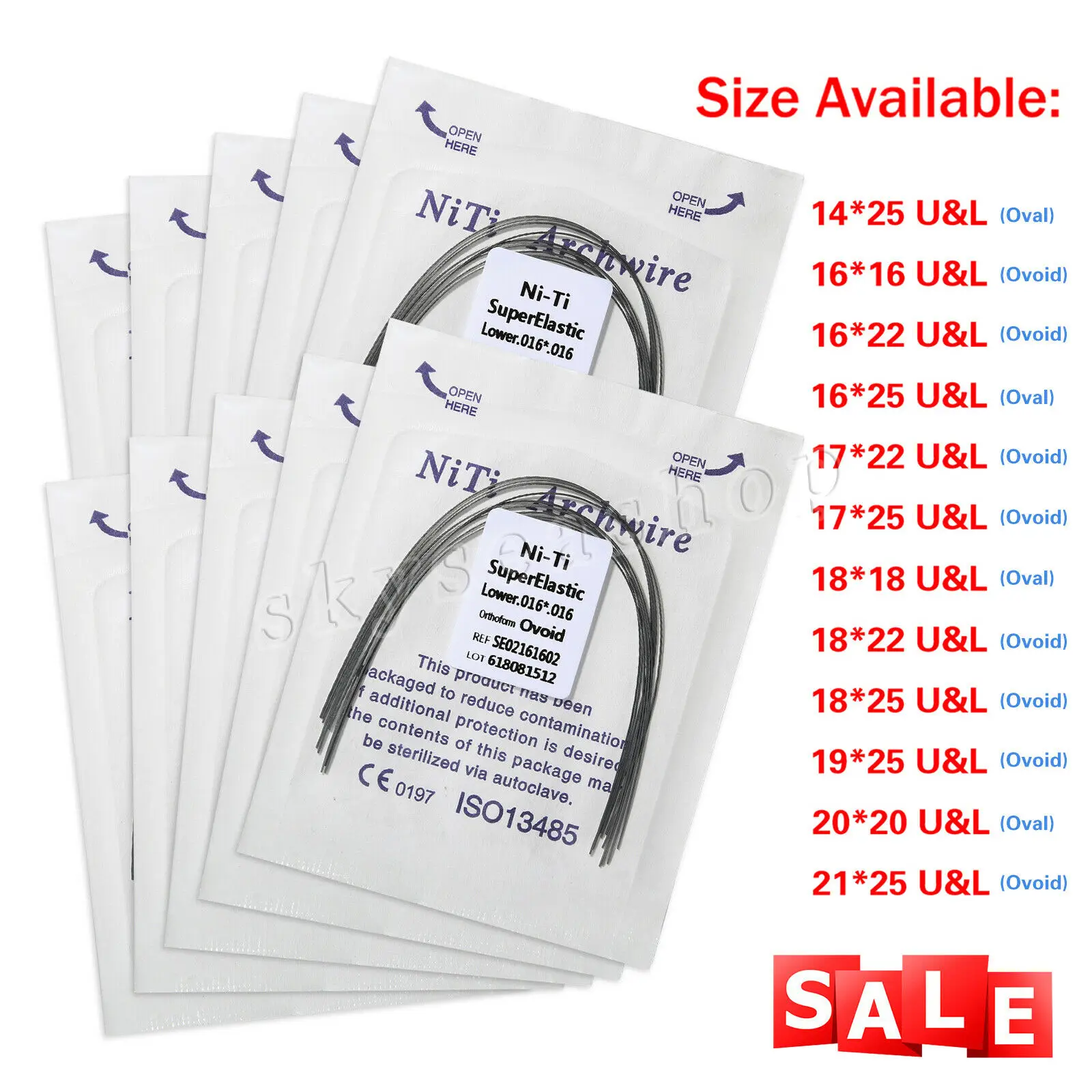 100PCS/10 Packs Dental Orthodontic Niti Rectangular Arch Wire Super Elastic All Type
100PCS/10 Packs Dental Orthodontic Niti Rectangular Arch Wire Super Elastic All Type