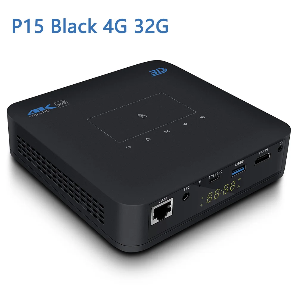 

P15 4K 3D Projector Android 9.0 5G Wifi Bluetooth HD DDR4 4GB 32GB DLP Proyector Daylight Home Theater Beamer Airpay Miracast