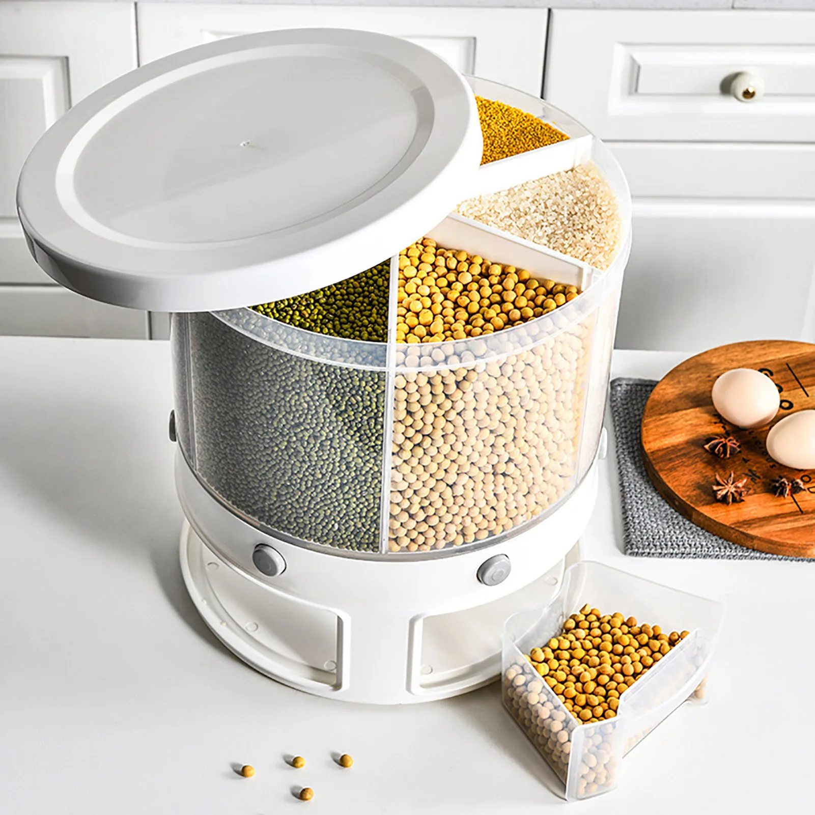 Dry Food Dispenser 6 Grid Rice Storage Box Container for Kitchen Storage Box Dry Food Container Organizer Accessories Tools
Dry Food Dispenser 6 Grid Rice Storage Box Container for Kitchen Storage Box Dry Food Container Organizer Accessories Tools
