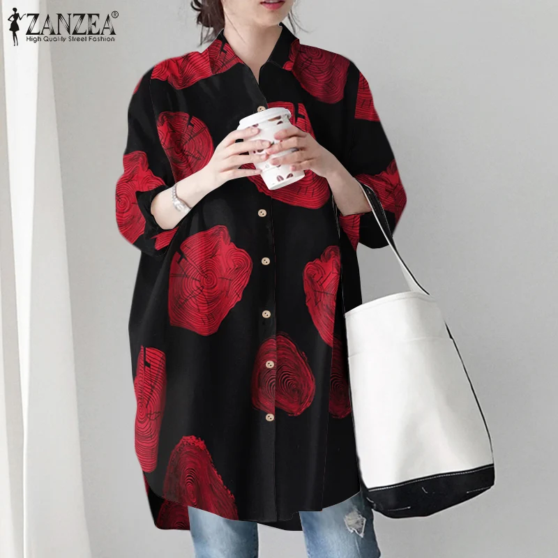 ZANZEA Elegant Woman Full Sleeve Blusa Autumn Button Tops Women Street Vintage Party Blouse Print Casual Loose Chemise Oversize
ZANZEA Elegant Woman Full Sleeve Blusa Autumn Button Tops Women Street Vintage Party Blouse Print Casual Loose Chemise Oversize