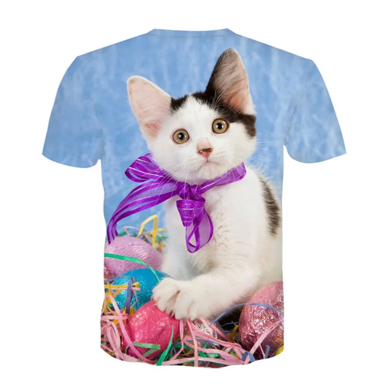 Летняя Детская футболка с рисунком кота Харадзюку 2020 детская одежда принтом в
