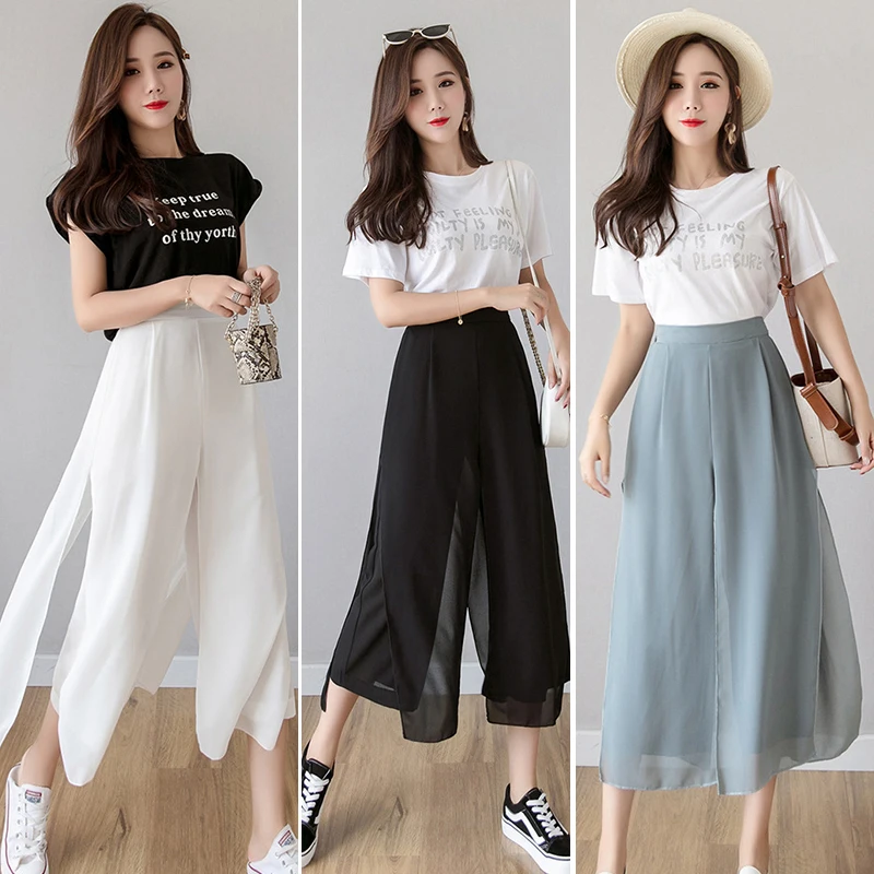 S-XL 2020 Fashion Summer Hakama High Waist Loose Wide-leg Chiffon Nine-point Hakama Casual Ladies Bohemian Casual Skirt Pants
S-XL 2020 Fashion Summer Hakama High Waist Loose Wide-leg Chiffon Nine-point Hakama Casual Ladies Bohemian Casual Skirt Pants