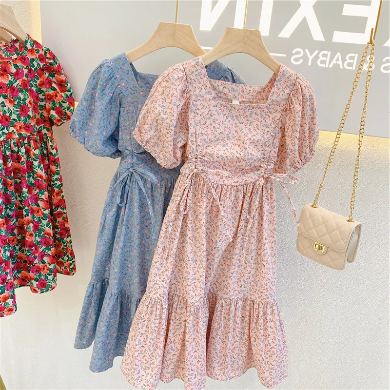 Kids Girls Floral Print Puff Sleeve Short Sleeve Dresses Korean Style Baby Girls Sweet Clothing
Kids Girls Floral Print Puff Sleeve Short Sleeve Dresses Korean Style Baby Girls Sweet Clothing