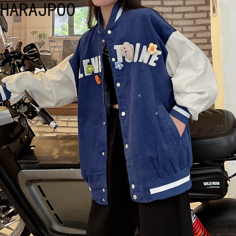 Coats Harajpoo Women Corduroy Baseball Uniform Goth 2021 Autumn Korean INS High Street Loose Embroidery Bear Stitching Jackets
Coats Harajpoo Women Corduroy Baseball Uniform Goth 2021 Autumn Korean INS High Street Loose Embroidery Bear Stitching Jackets