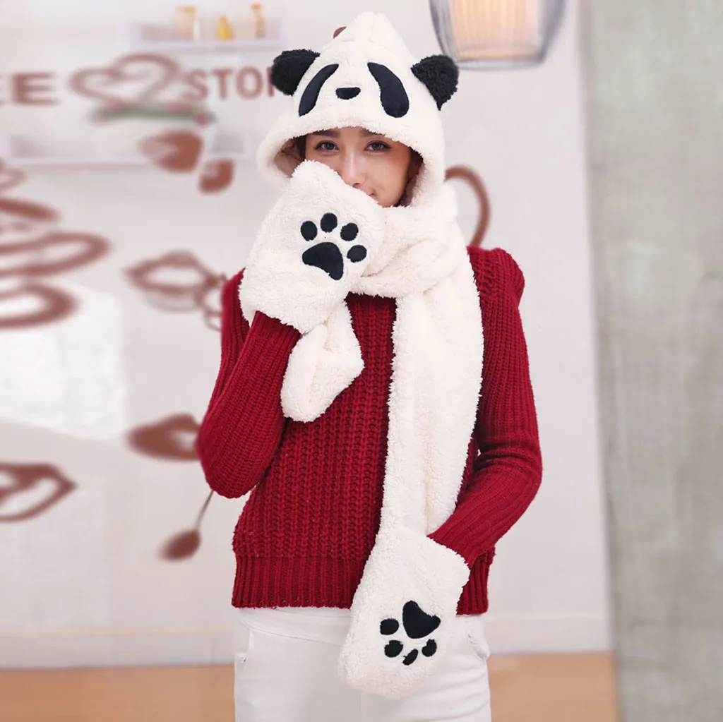 Women Cute Cartoon ThickGloves Set Fluffy Windproof Headscarf Foulard Femme Plush Hat Scarf Gloves Set
Women Cute Cartoon ThickGloves Set Fluffy Windproof Headscarf Foulard Femme Plush Hat Scarf Gloves Set