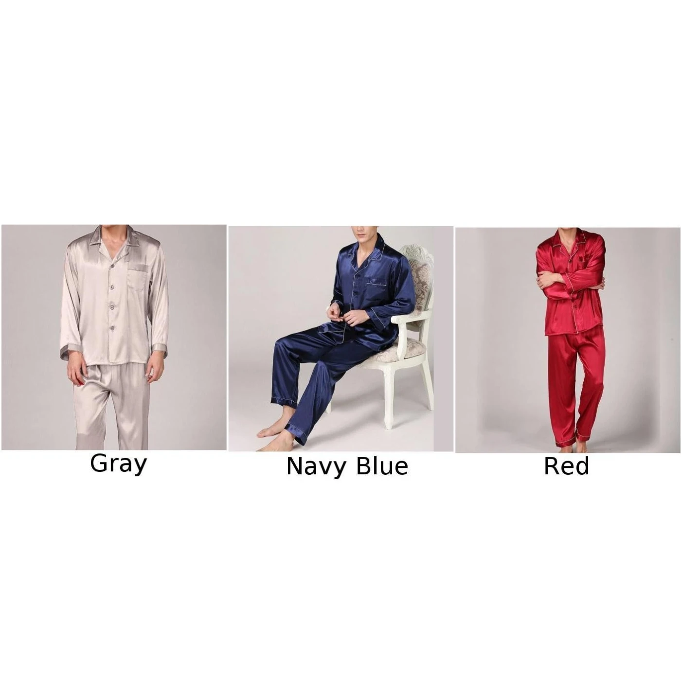 2Pcs Men Home Soft Satin Silk Nightwear Long Sleeve Tops+ Pants Pajama Set Sleepwear Solid Color Comfortable Loose Male New
2Pcs Men Home Soft Satin Silk Nightwear Long Sleeve Tops+ Pants Pajama Set Sleepwear Solid Color Comfortable Loose Male New