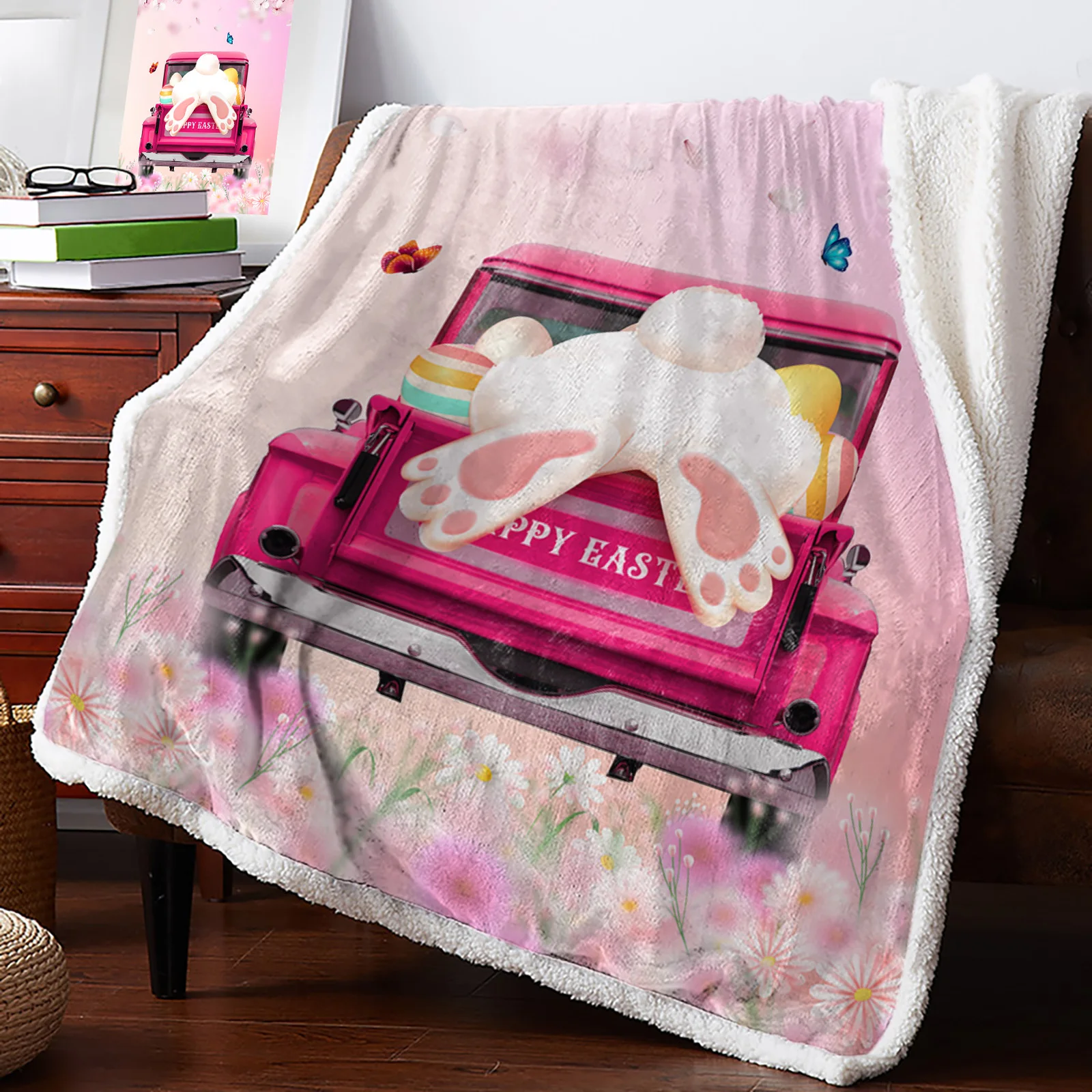 Winter Cashmere Blanket Easter Truck Bunny Cherry Blossom Lamb Flannel Blanket Warm Soft Blankets on Sofa Bed Bedspread 
Winter Cashmere Blanket Easter Truck Bunny Cherry Blossom Lamb Flannel Blanket Warm Soft Blankets on Sofa Bed Bedspread