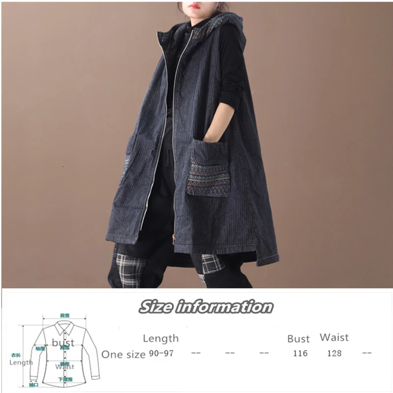 Autumn Winter New Pattern Hooded Collar Sleeveless Top Outdoor Camping Travel Denim Patchwork Pockets Cotton Padded Vest Women
Autumn Winter New Pattern Hooded Collar Sleeveless Top Outdoor Camping Travel Denim Patchwork Pockets Cotton Padded Vest Women