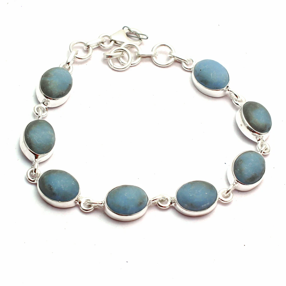 Genuine Angelite Bracelet 925 Sterling Silver, Women Fine Jewelry Gift, 2SBR0217
Genuine Angelite Bracelet 925 Sterling Silver, Women Fine Jewelry Gift, 2SBR0217