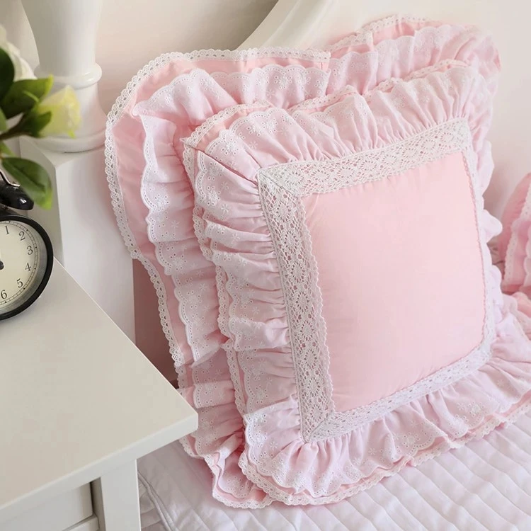 2 pcs European embroidered cushion cover ruffle Lace Satin cotton pillow cover Backrest Lumbar Pillow Square Hold Pillow Case
2 pcs European embroidered cushion cover ruffle Lace Satin cotton pillow cover Backrest Lumbar Pillow Square Hold Pillow Case