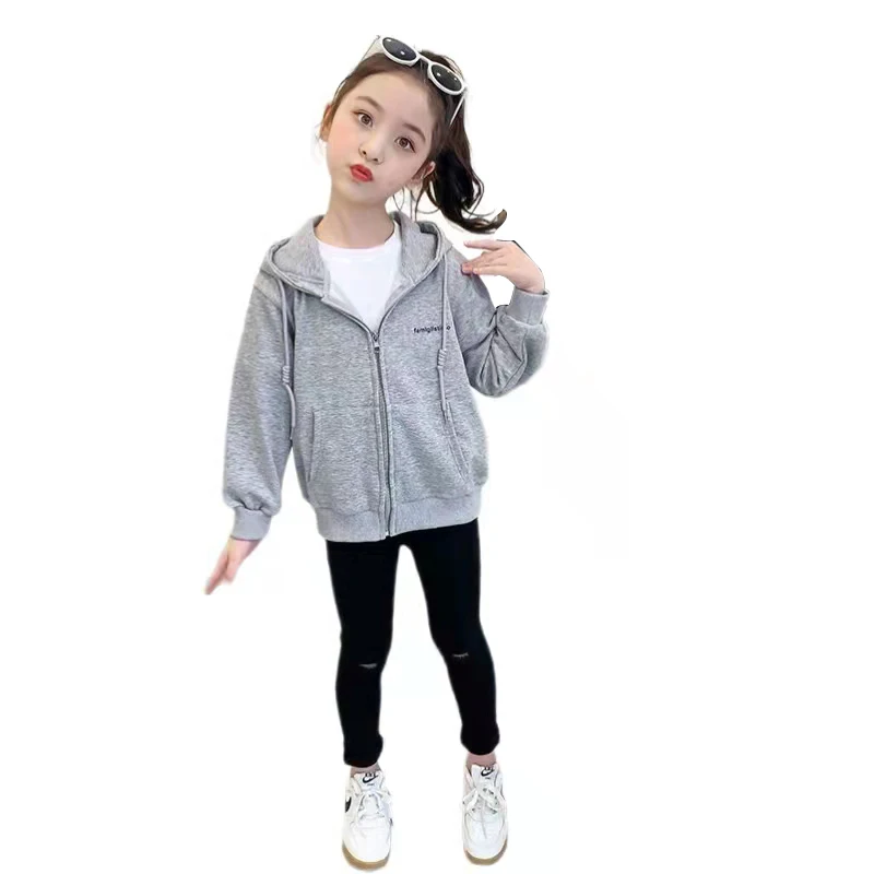 Girls Jacket Spring Autumn Casual Solid Kids Sport Coat Hooded Letter Girl Sport Clothes4 6 8 10 12 14 16 Year Chlidren Clothing 
Girls Jacket Spring Autumn Casual Solid Kids Sport Coat Hooded Letter Girl Sport Clothes4 6 8 10 12 14 16 Year Chlidren Clothing