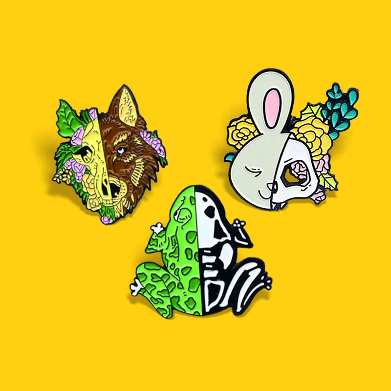 Flower plants Animals Skull Enamel pins Rabbit Frog Wolf Boar Skeleton Anatomy Badges Brooch Gifts for Friends Jewelry wholesale
Flower plants Animals Skull Enamel pins Rabbit Frog Wolf Boar Skeleton Anatomy Badges Brooch Gifts for Friends Jewelry wholesale