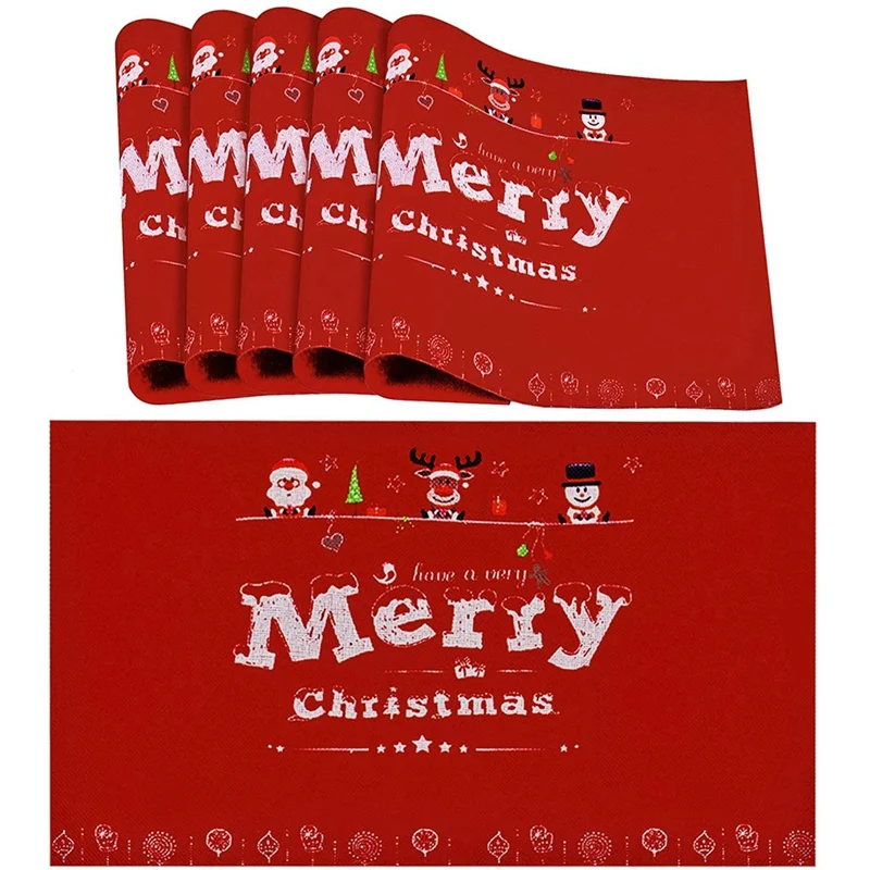 Merry Christmas Placemats Set of 6, with Reindeer Santa Snowman Printed, Non-Slip Placemats Washable Table Mats
Merry Christmas Placemats Set of 6, with Reindeer Santa Snowman Printed, Non-Slip Placemats Washable Table Mats