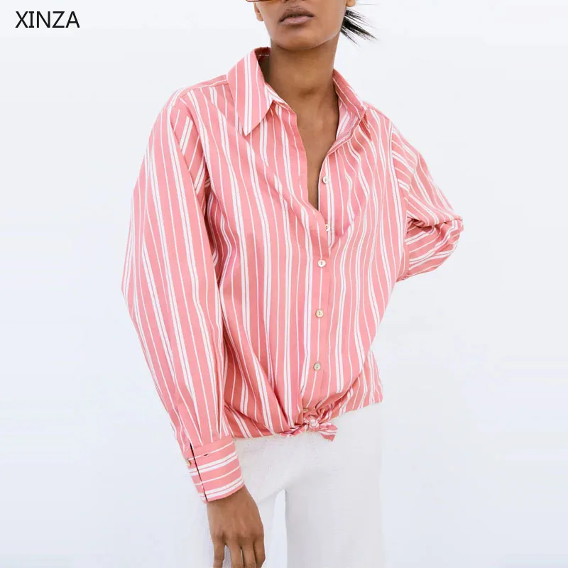 Za 2021 летняя розовая рубашка в полоску для девочек летняя одежда в винтажном стиле, с длинным рукавом рубашки с узлом модные кнопка вверх лет...
Za 2021 летняя розовая рубашка в полоску для девочек летняя одежда в винтажном стиле, с длинным рукавом рубашки с узлом модные кнопка вверх лет...