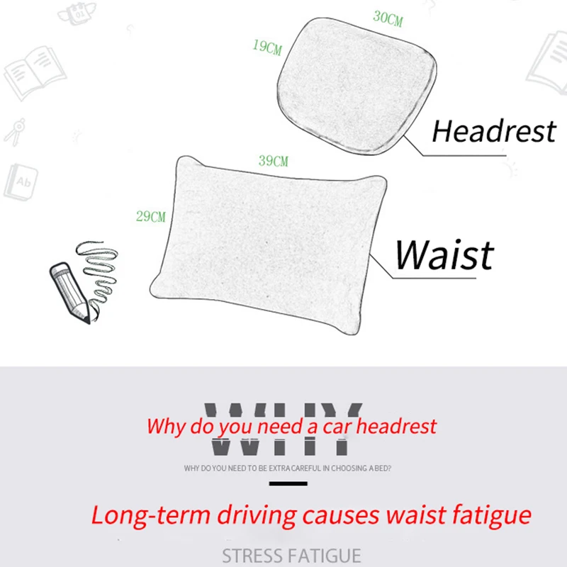 Car Universal Seat Neck Pillow Leather Headrest Lumbar Backrest Back Cushion Easy To Install, Clean, Soft And Comfortable
Car Universal Seat Neck Pillow Leather Headrest Lumbar Backrest Back Cushion Easy To Install, Clean, Soft And Comfortable