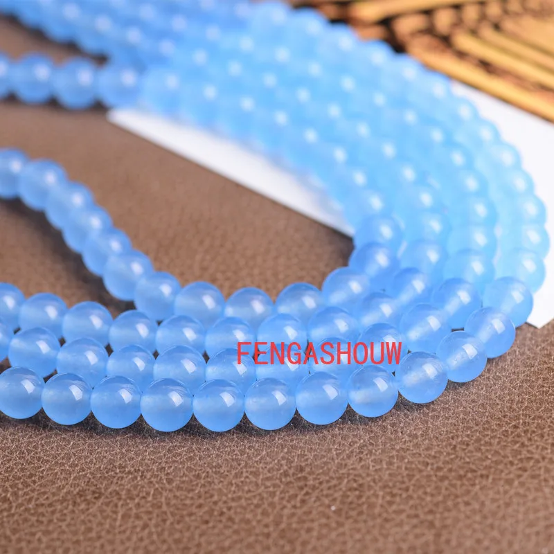 Popular Light Blue Chalcedony Round Beads Loose Beads Handmade Necklace Bracelet Accessies for Jewelry Making Gift 
Popular Light Blue Chalcedony Round Beads Loose Beads Handmade Necklace Bracelet Accessies for Jewelry Making Gift