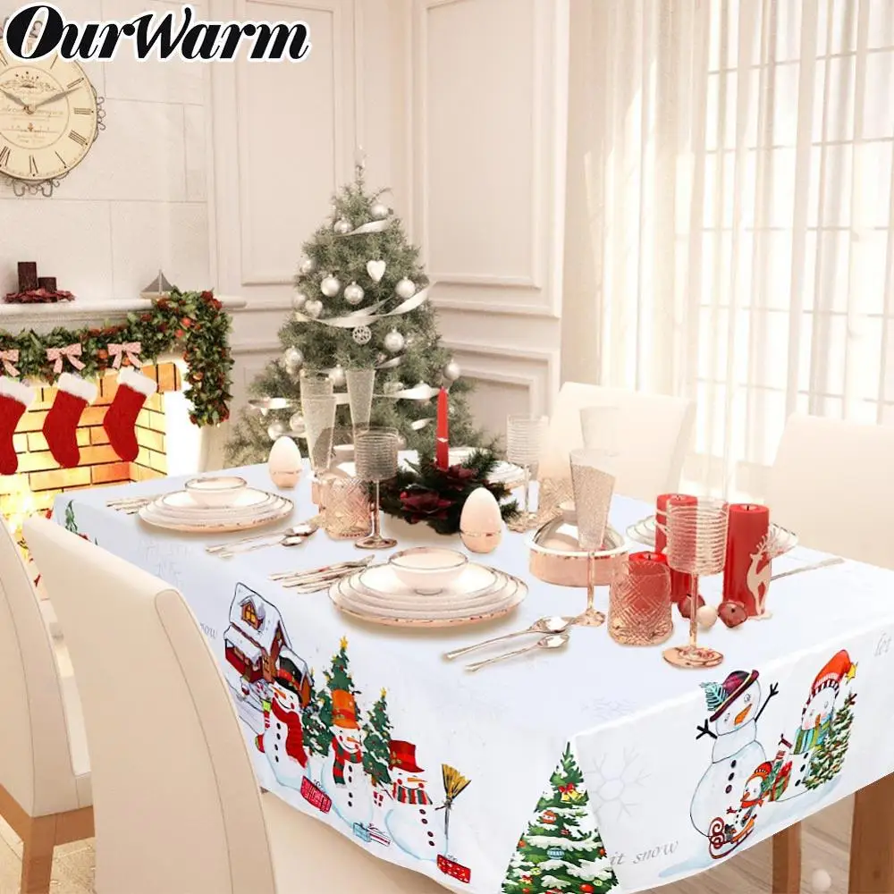 OurWarm Christmas Waterproof Tablecloth Kitchen Dining Table Decorations Rectangular Party Table Covers Decor Supplies
OurWarm Christmas Waterproof Tablecloth Kitchen Dining Table Decorations Rectangular Party Table Covers Decor Supplies