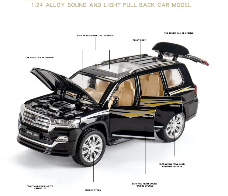 Toyota Land Cruiser Suv 2020 Diecast 1:24 Alloy Car 1/24 Scale Model Vehicle Pull Back Sound Light Cars Boys Toys 009
Toyota Land Cruiser Suv 2020 Diecast 1:24 Alloy Car 1/24 Scale Model Vehicle Pull Back Sound Light Cars Boys Toys 009